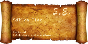 Sára Elek névjegykártya